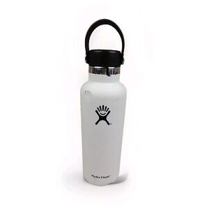 HYDRO FLASK WHITE 21 OUNCE WATER BOTTLE WITH LID *Dents*